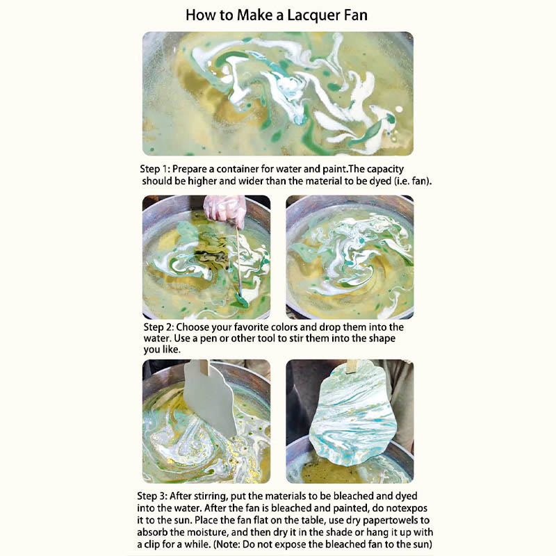 Buddhist Blessing DIY Chinese Lacquer Fan Blank Painting Handheld Fan