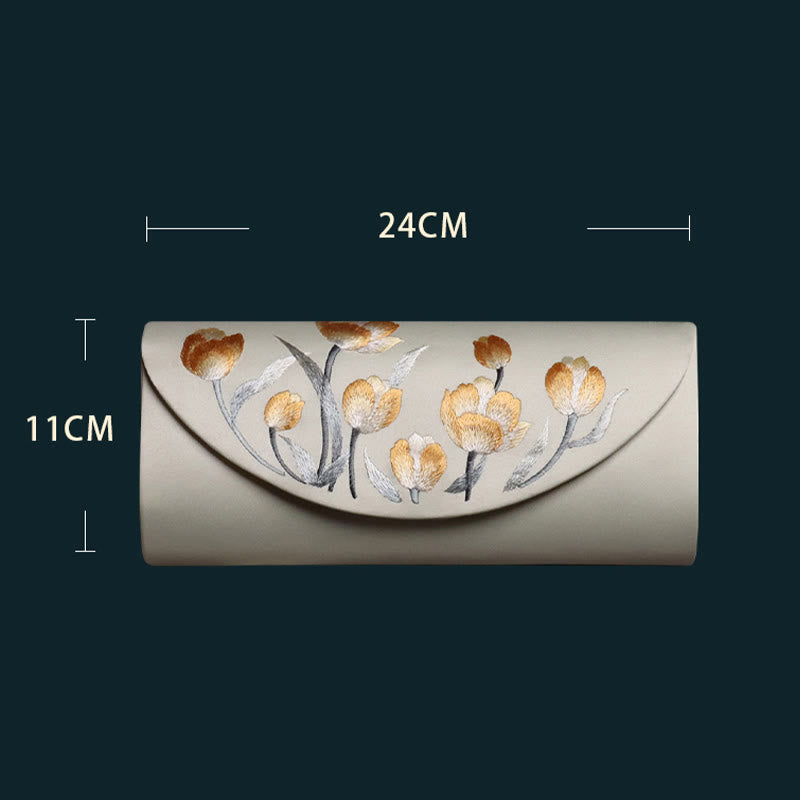 Buddhist Blessing Tulip Su Embroidery Wedding Shopping Purse Handbag Crossbody Bag