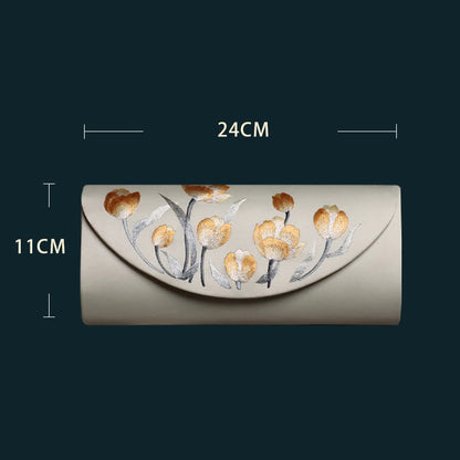 Buddhist Blessing Tulip Su Embroidery Wedding Shopping Purse Handbag Crossbody Bag