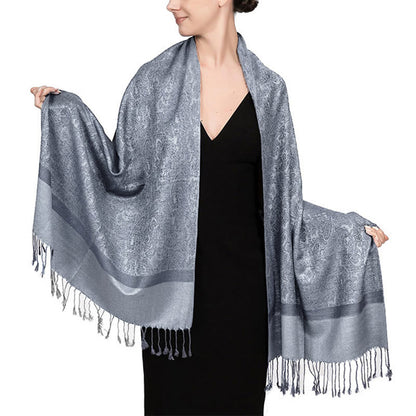 Buddhist Blessing Tibetan Cashew Jacquard Tassels Shawl Spring Fall Winter Warm Cozy Scarf Wrap