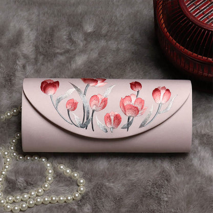 Buddhist Blessing Peony Tulip Su Embroidery Wedding Shopping Purse Handbag Crossbody Bag