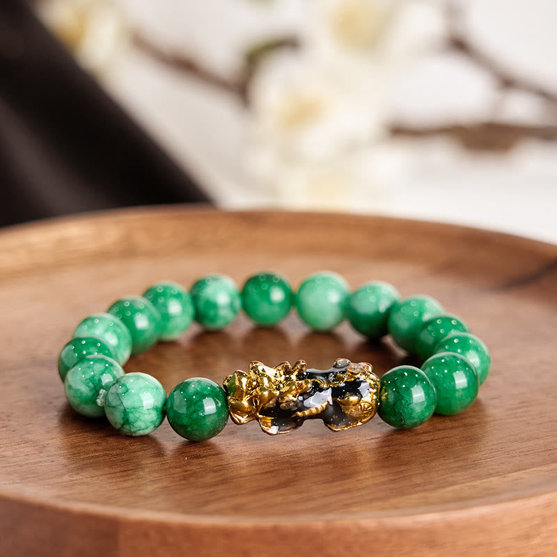 Buddhist Blessing FengShui PiXiu Jade Protection Bracelet