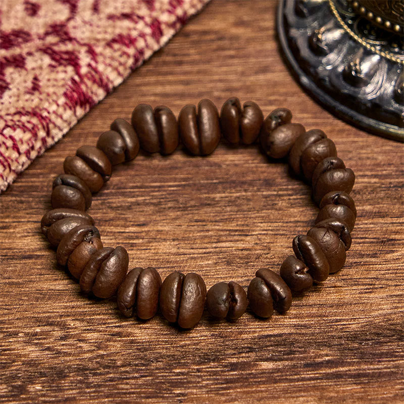 Buddhist Blessing Handmade Natural Coffee Beans Bracelet