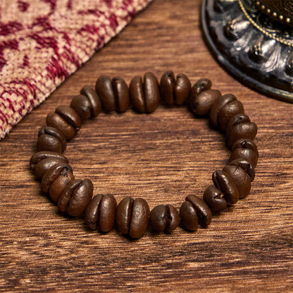Buddhist Blessing Handmade Natural Coffee Beans Bracelet