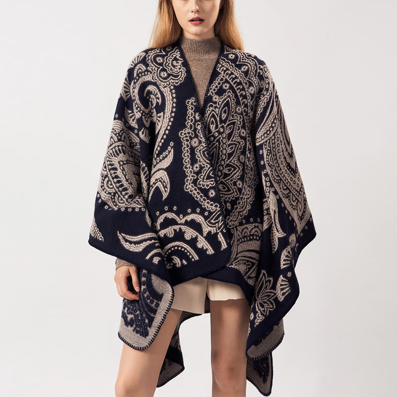 Buddhist Blessing Tibetan Cashew Flower Shawl Fall Winter Cozy Scarf Wrap