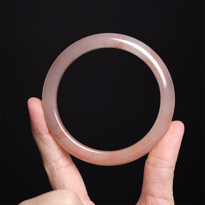 Buddhist Blessing Pink Golden Silk Jade Wealth Luck Bracelet Bangle