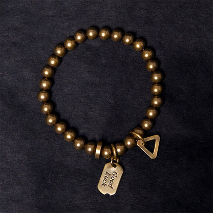 Buddhist Blessing Retro Pure Copper Brass Luck Bracelet