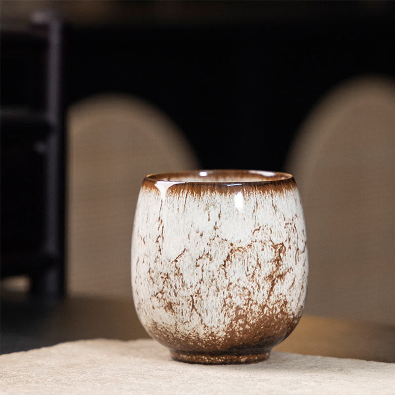 Buddhist Blessing Handmade Small Chinese Jianzhan Kiln Change Ceramic Teacup Kung Fu Tea Cup 150ml