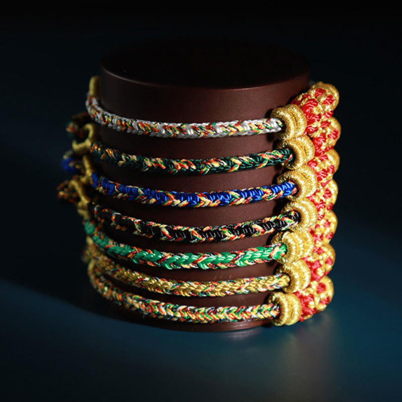 Buddhist Blessing Chinese Zodiac Natal Buddhist Blessing Colorful Strings Luck Bracelet