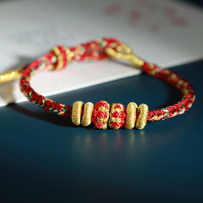 Buddhist Blessing Chinese Zodiac Natal Buddhist Blessing Colorful Strings Luck Bracelet