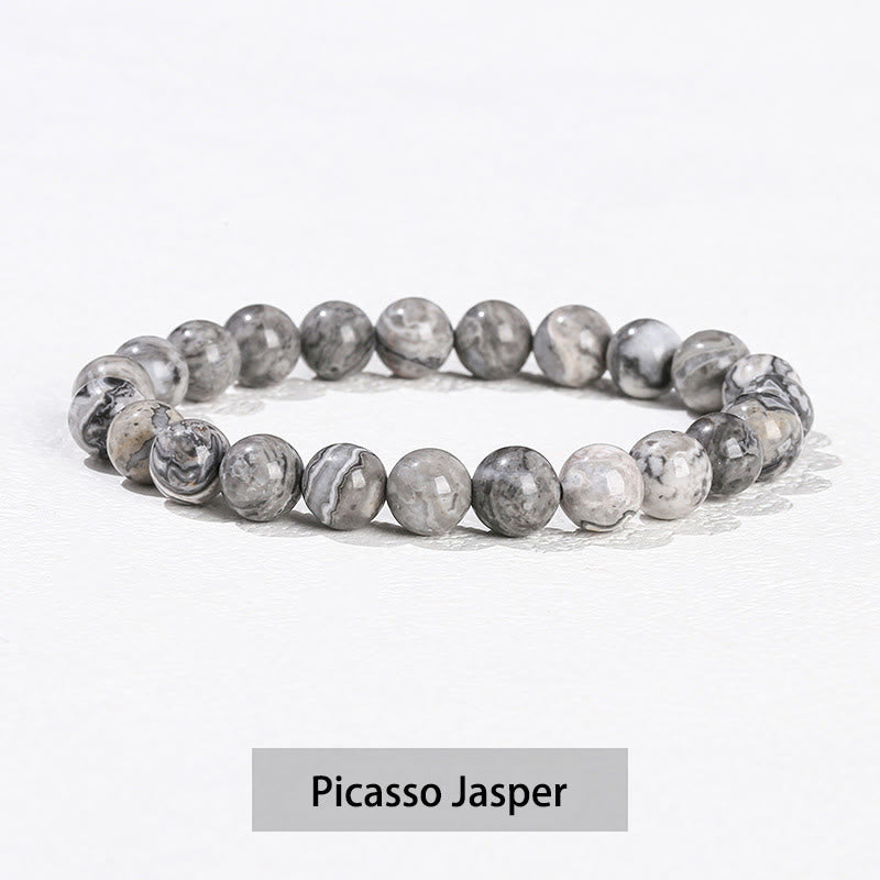 Buddhist Blessing Various Crystal Stone Amethyst Green Aventurine Rose Quartz Healing Bracelet