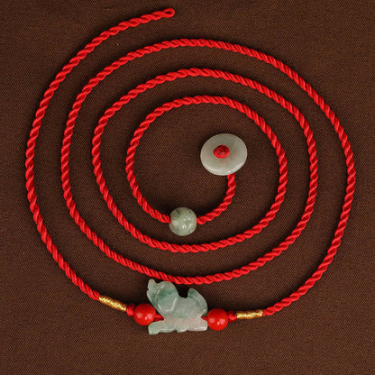 Buddhist Blessing Jade Peace Buckle Blessing Red String Belly Chain