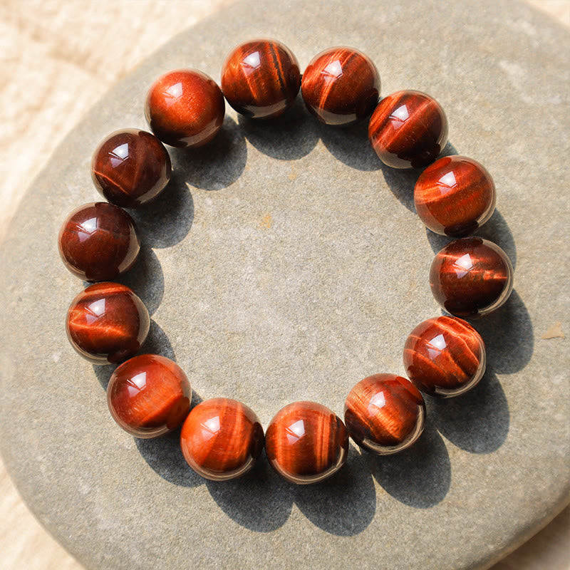 Buddhist Blessing Natural Tiger Eye Healing Bead Bracelet