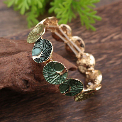 Buddhist Blessing The Tree Of Life Creation Enamel Alloy Bracelet