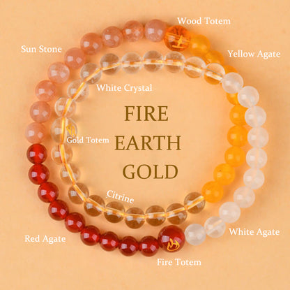 Buddhist Blessing Five Elements Various Crystal Agate Strawberry Quartz Wisdom Bracelet