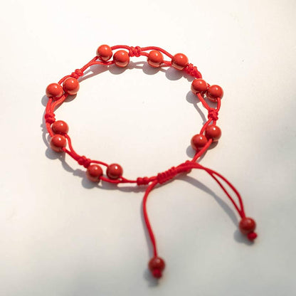 Buddhist Blessing Red Agate Moss Agate Cinnabar Calm Bracelet
