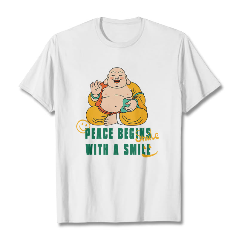 Buddhist Blessing Peace Begins With A Smile Tee T-shirt
