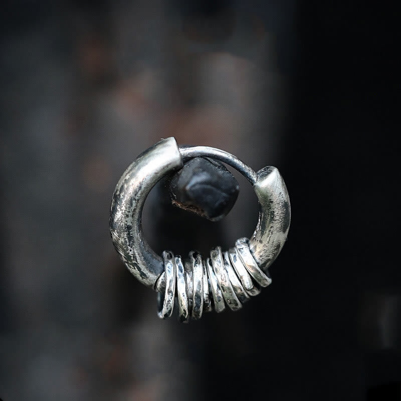 Buddhist Blessing 925 Sterling Silver Hand-hammered Protection Earrings