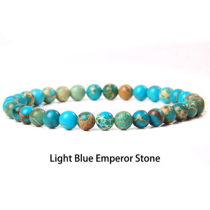 Buddhist Blessing 6mm Various Stone Crystal Black Glitter Stone Red Tiger Eye Beads Protection Bracelet