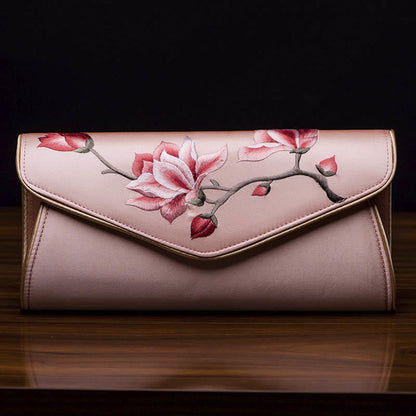 Buddhist Blessing Magnolia Su Embroidery Wedding Shopping Purse Handbag Crossbody Bag