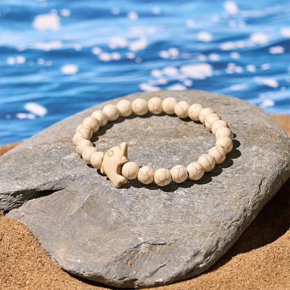 Buddhist Blessing Natural Various Stones Dolphin Spiritual Balance Bracelet