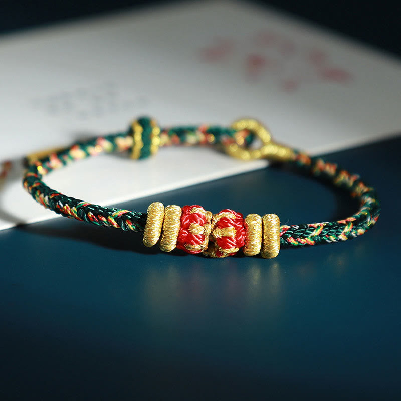 Buddhist Blessing Chinese Zodiac Natal Buddhist Blessing Colorful Strings Luck Bracelet