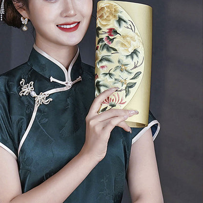 Buddhist Blessing Su Embroidery Wedding Shopping Purse Handbag Crossbody Bag