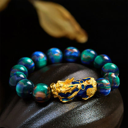 Buddhist Blessing Colorful Sea Willow Color Change PiXiu Positive Healing Bracelet