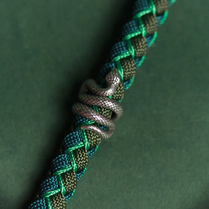 Buddhist Blessing Year of the Snake 999 Sterling Silver String Protection Braided Bracelet