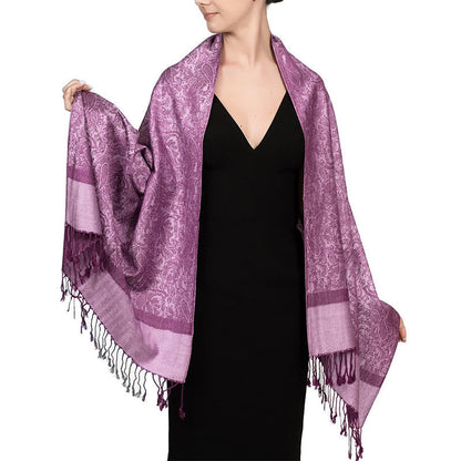 Buddhist Blessing Tibetan Cashew Jacquard Tassels Shawl Spring Fall Winter Warm Cozy Scarf Wrap