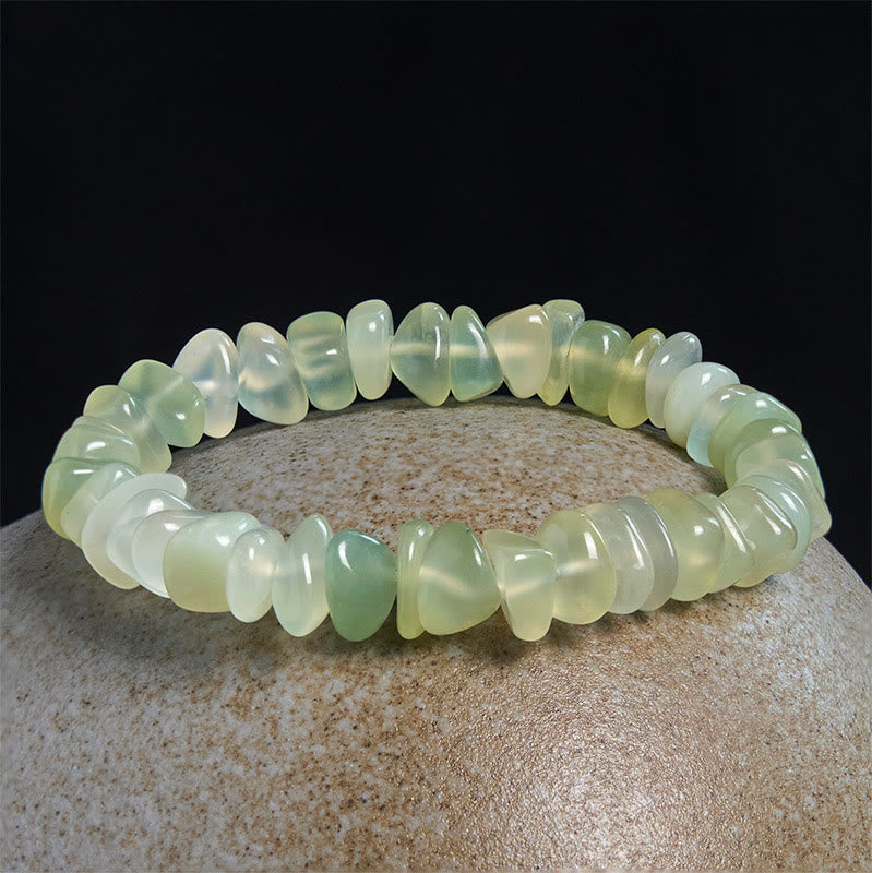 Buddhist Blessing Natural Peridot Irregular Blocks Peace Bracelet