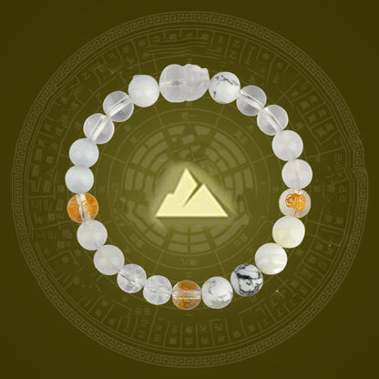 Buddhist Blessing Five Elements Various Crystal Agate Pixiu Wealth Bracelet