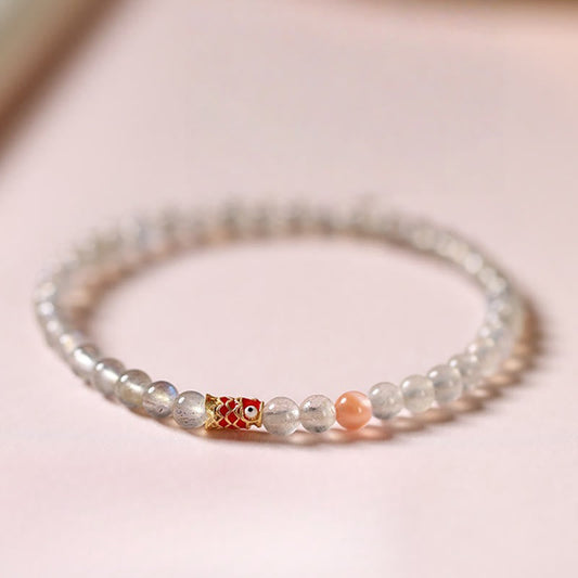 Buddhist Blessing Ultra-Thin Moonstone Koi Fish Healing Bracelet