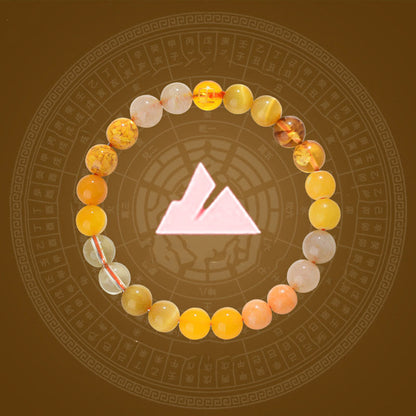 Buddhist Blessing Five Elements Various Agate Crystal Rutilated Quartz Tiger Eye Yellow Agate Citrine Luck Bracelet