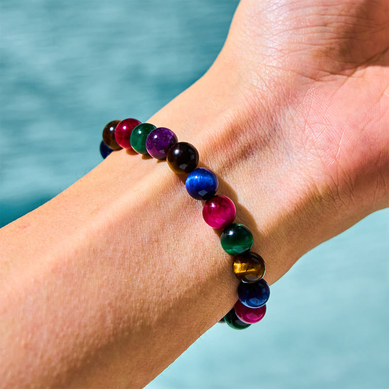 Buddhist Blessing Tiger Eye Resolve Courage Bracelet