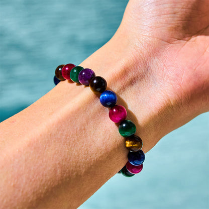 Buddhist Blessing Tiger Eye Resolve Courage Bracelet