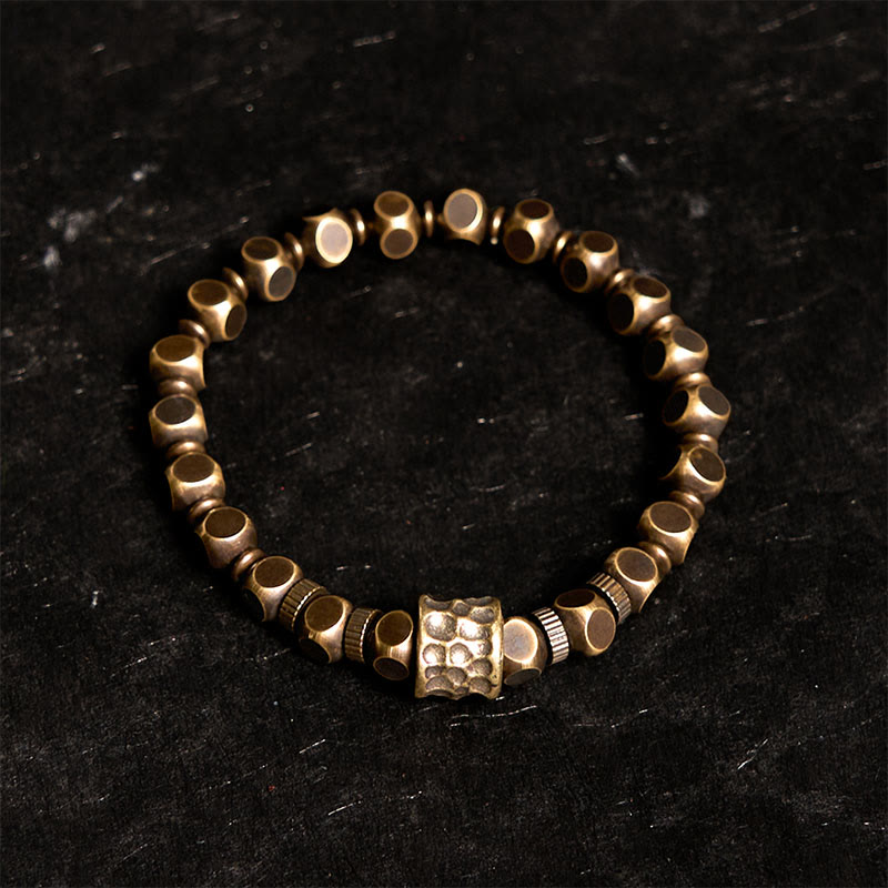 Buddhist Blessing Copper Meteorite Pattern Balance Bracelet