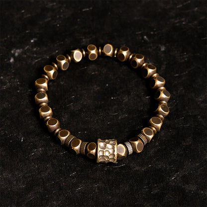 Buddhist Blessing Copper Meteorite Pattern Balance Bracelet
