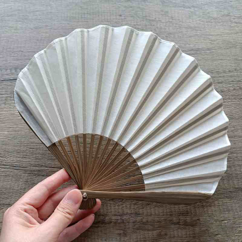 Buddhist Blessing Retro Solid Color Shell Shape Handheld Bamboo Folding Fan