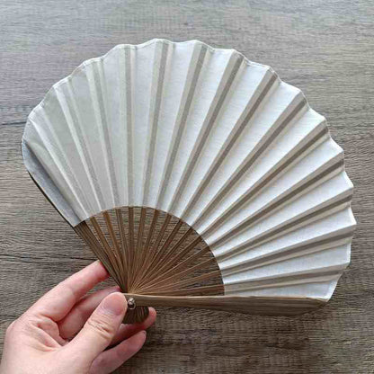 Buddhist Blessing Retro Solid Color Shell Shape Handheld Bamboo Folding Fan