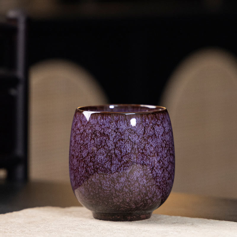 Buddhist Blessing Handmade Small Chinese Jianzhan Kiln Change Ceramic Teacup Kung Fu Tea Cup 150ml