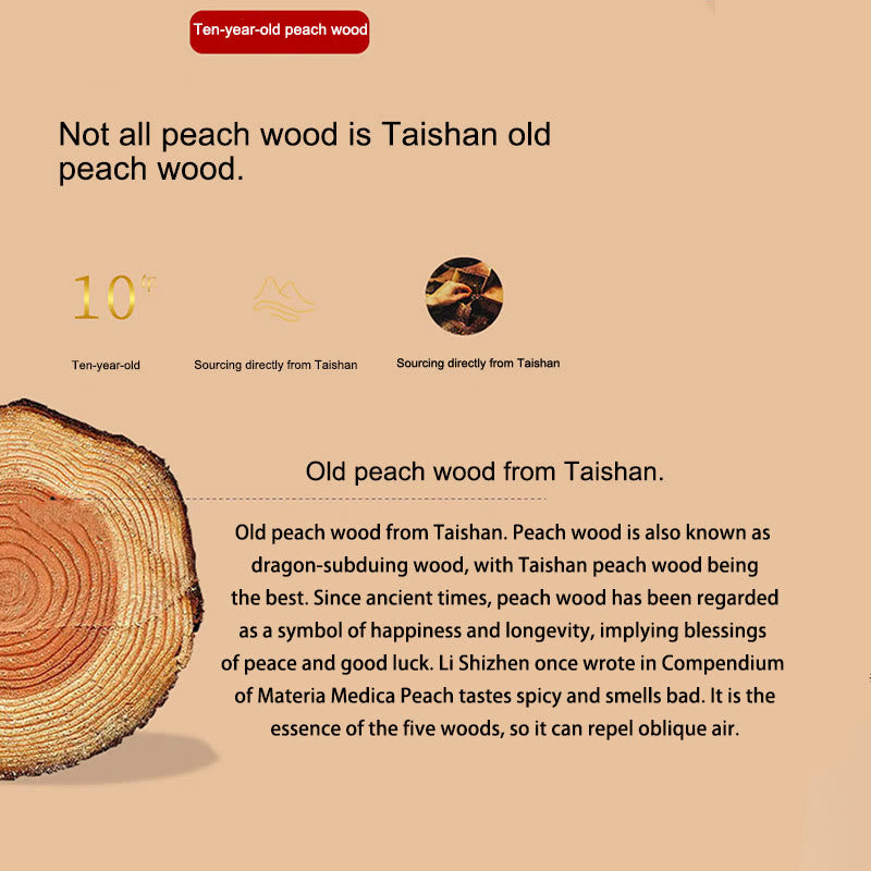 Buddhist Blessing Peach Wood Cinnabar Om Mani Padme Hum Chinese Zodiac Black String Necklace Pendants