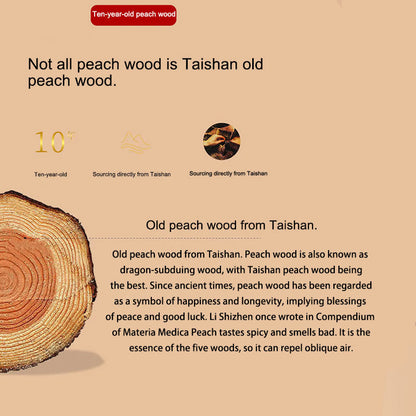 Buddhist Blessing Peach Wood Cinnabar Om Mani Padme Hum Chinese Zodiac Black String Necklace Pendants