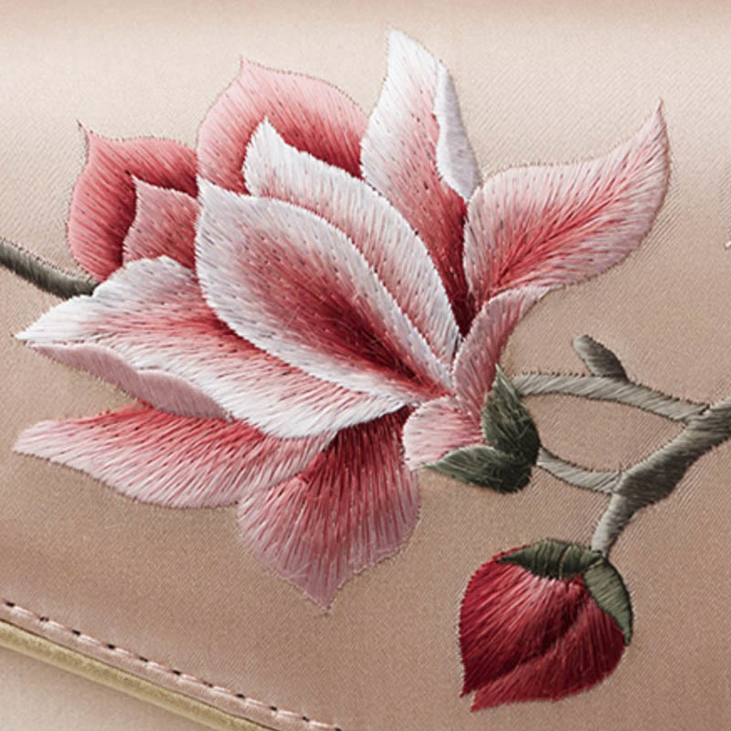 Buddhist Blessing Magnolia Su Embroidery Wedding Shopping Purse Handbag Crossbody Bag