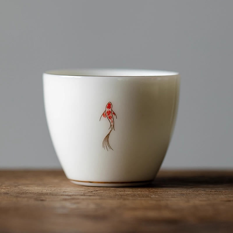 Buddhist Blessing Koi Fish Teacup Kung Fu Tea Cup