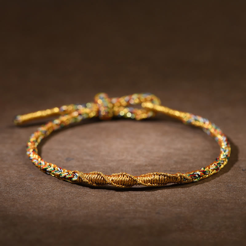 Buddhist Blessing Handmade Chinese Zodiac Natal Buddhist Blessing Luck Strength Braided Rope Bracelet