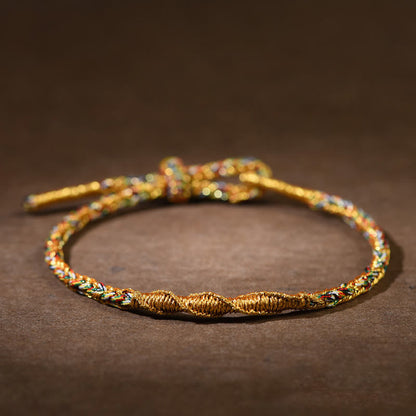 Buddhist Blessing Handmade Chinese Zodiac Natal Buddhist Blessing Luck Strength Braided Rope Bracelet