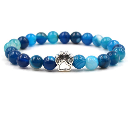 Indian Agate Green Agate Dog Paw Positive Calm Bracelet