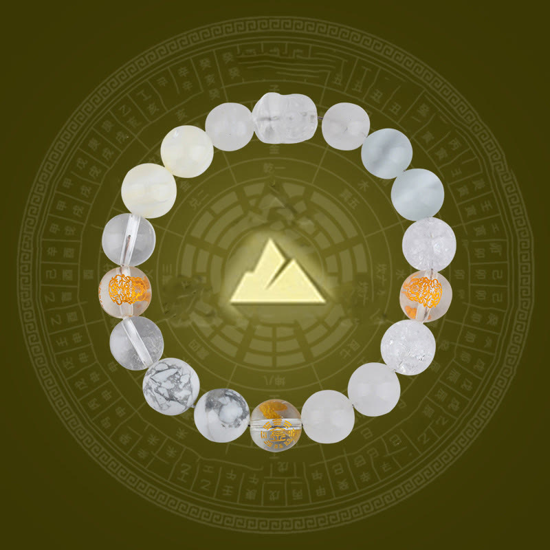 Buddhist Blessing Five Elements Various Crystal Agate Pixiu Wealth Bracelet