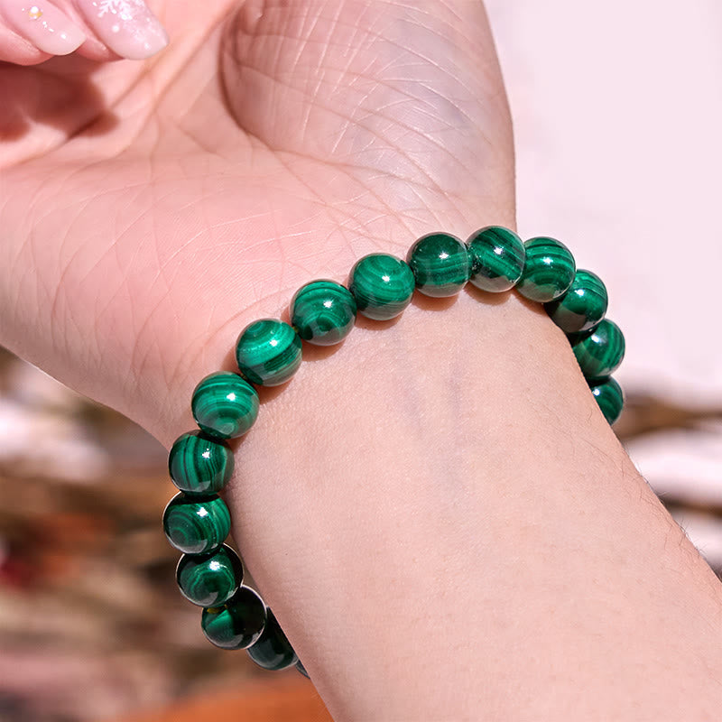Buddhist Blessing  Stone Various Crystals Malachite Lazurite Hemimorphite Calmness Bracelet